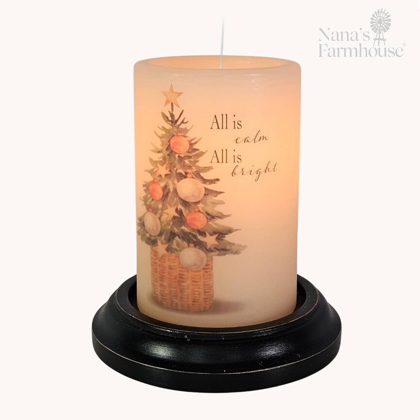 Calm & Bright Tree Candle Sleeve - Antique Vanilla