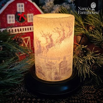 Vintage Santa & Sleigh Candle Sleeve - Gumdrop