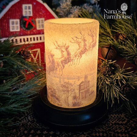 Vintage Santa & Sleigh Candle Sleeve - Gumdrop