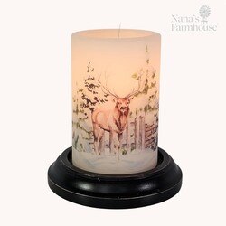 Winter Deer Forest Candle Sleeve Vanilla