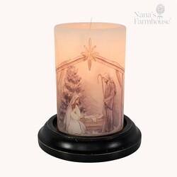 Watercolor Nativity Candle Sleeve Vanilla