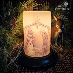 Watercolor Nativity Candle Sleeve Vanilla