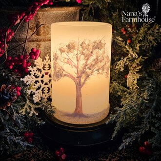 Cardinal Pair Tree Candle Sleeve - Gumdrop