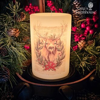Christmas Deer Wreath - Vanilla