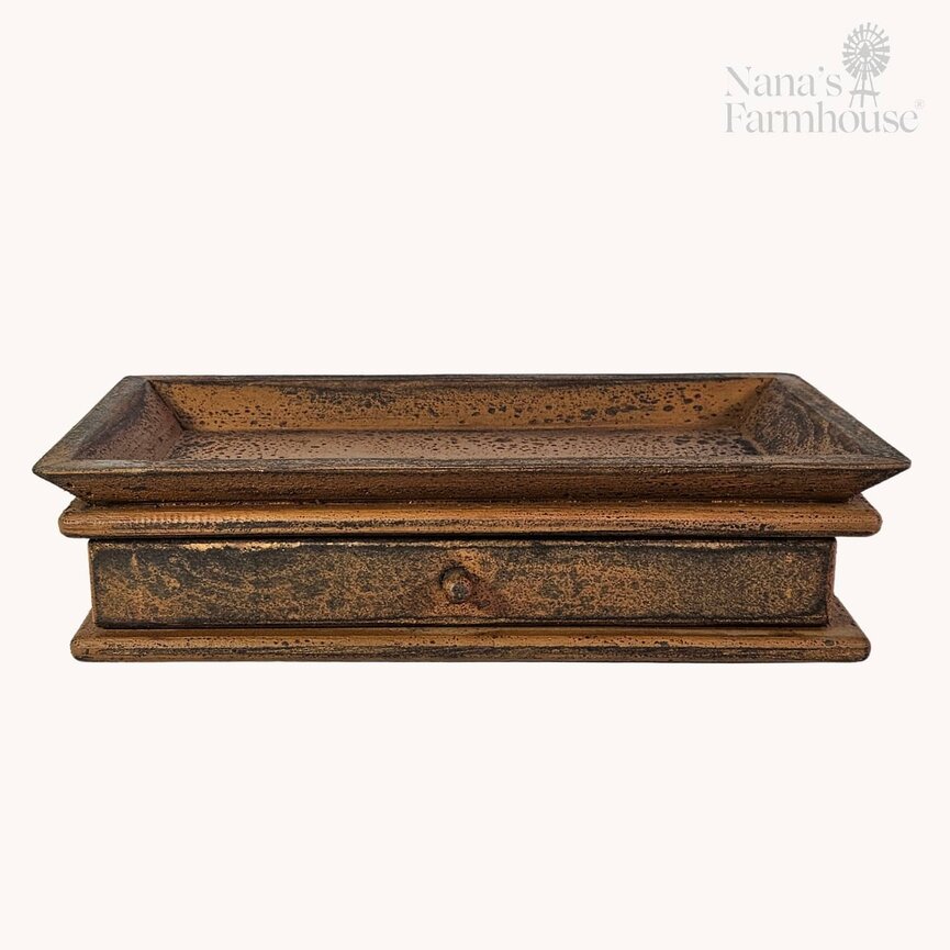 Rectangle Candle Tray with Drawer - 16" x 8" x 4"