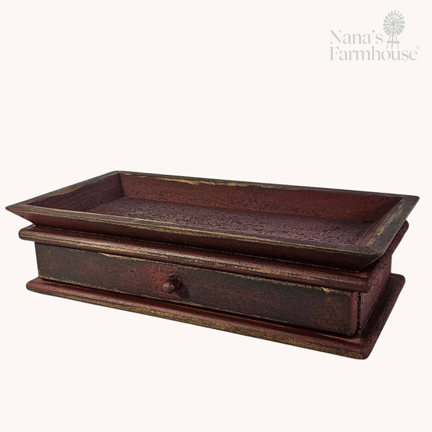 Rectangle Candle Tray with Drawer - 16" x 8" x 4"