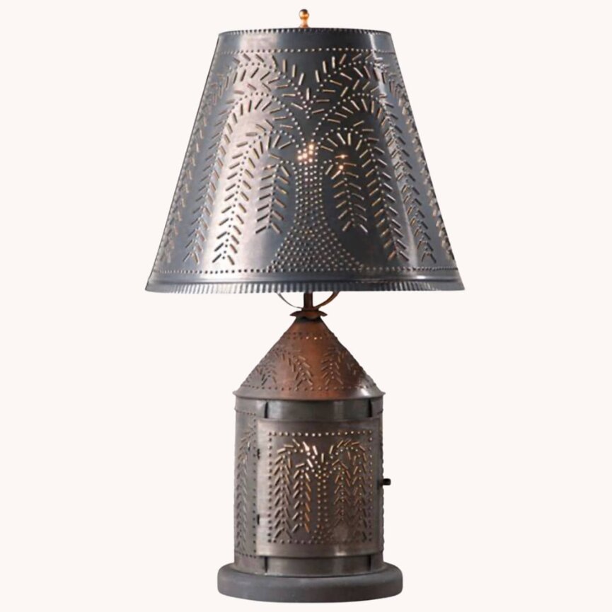 Fireside Lamp with Willow Shade in Kettle Black
