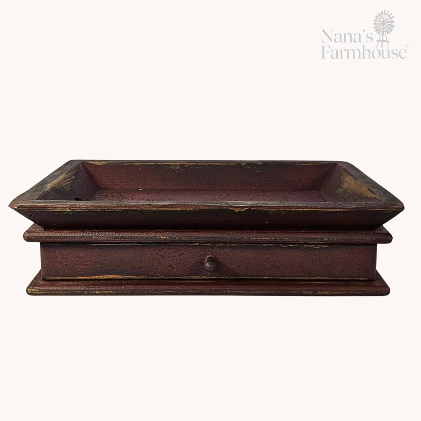 Rectangle Candle Tray with Drawer - 18" x 12" x 4.5"