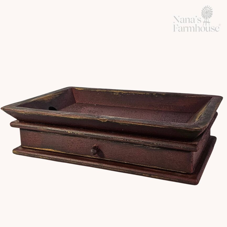 Rectangle Candle Tray with Drawer - 18" x 12" x 4.5"