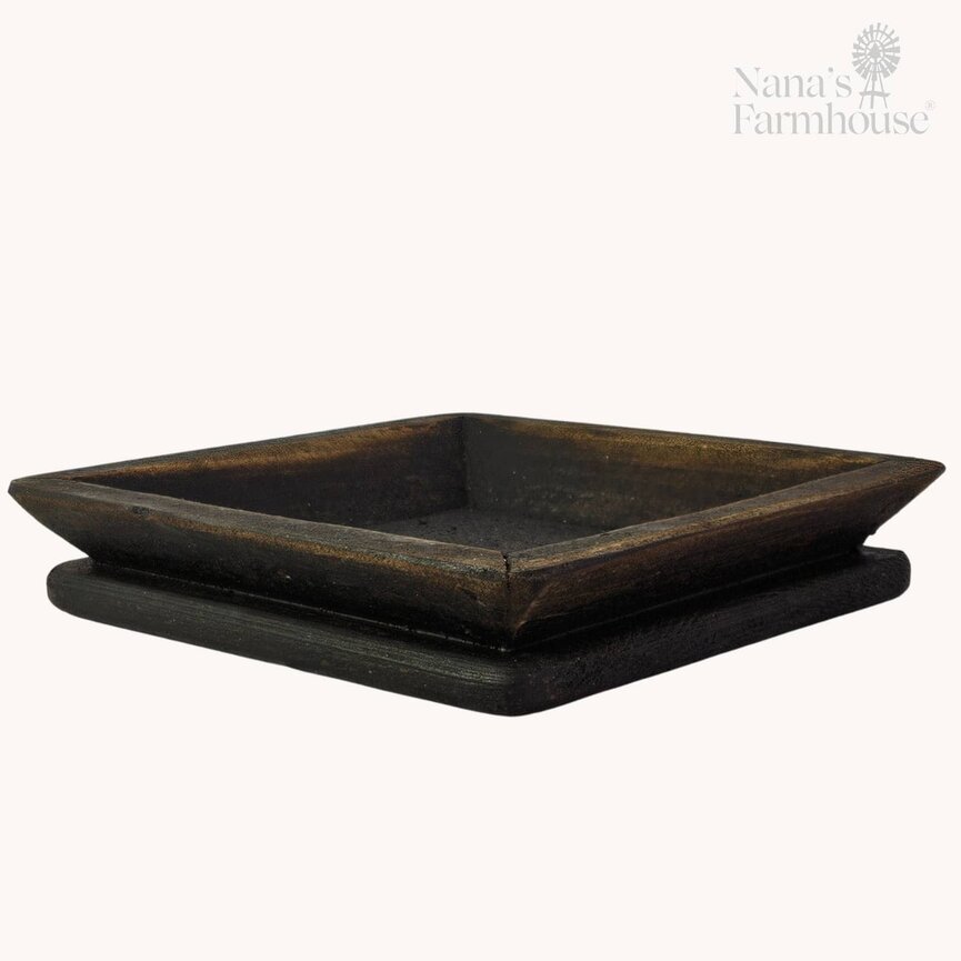 Square Wooden Candle Tray - 8" x 8" x 1.5"