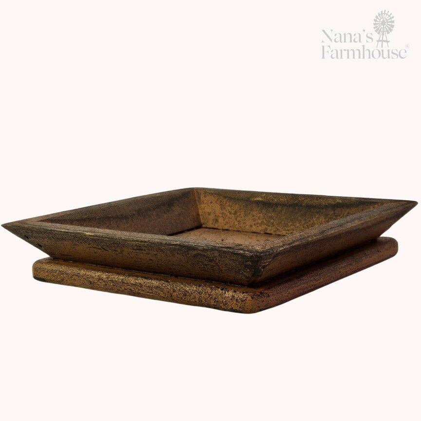 Square Wooden Candle Tray - 8" x 8" x 1.5"