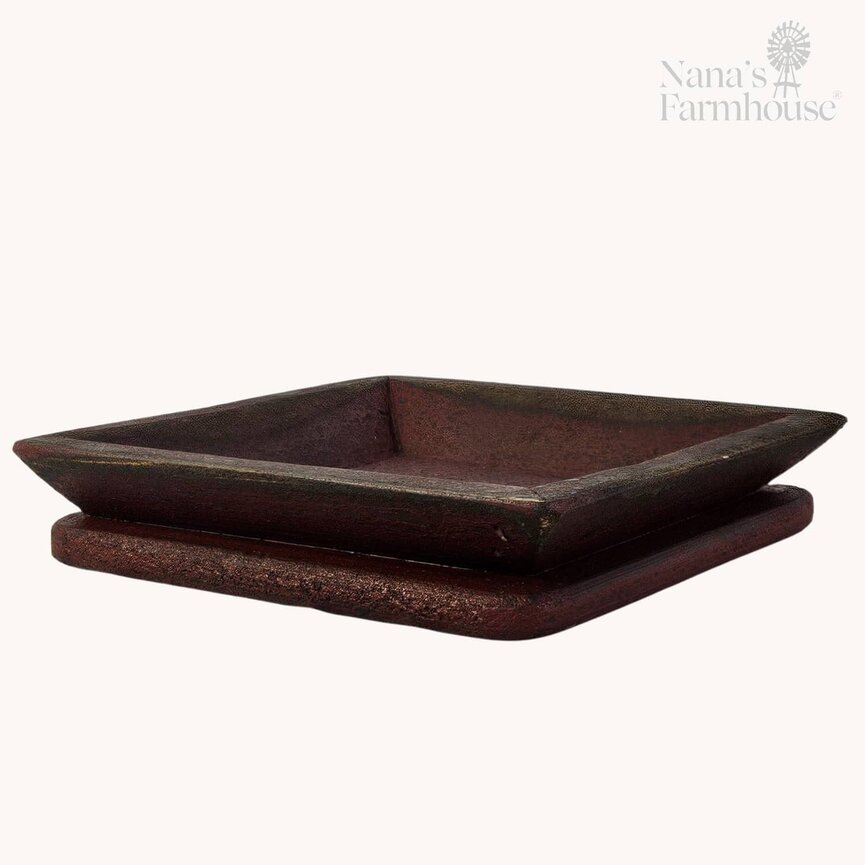 Square Wooden Candle Tray - 8" x 8" x 1.5"