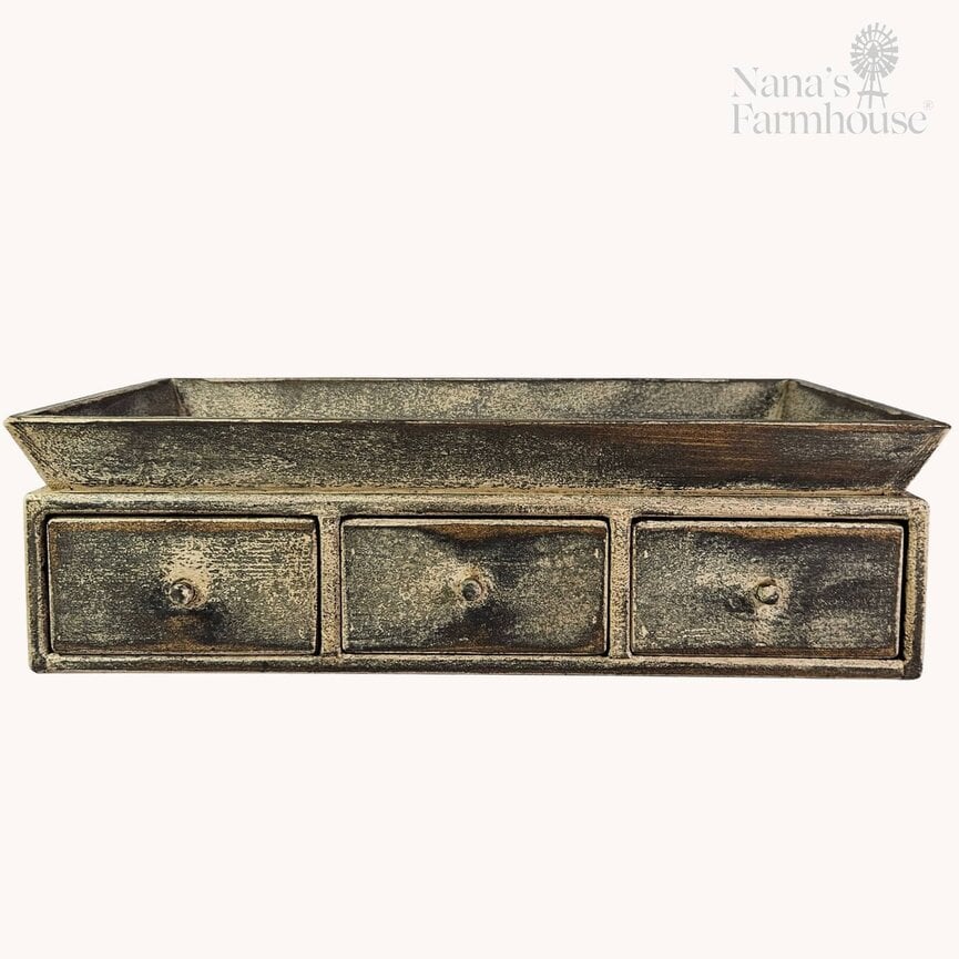Three Drawer Distressed Pass Through Cabinet 23 W x 6.5 T x 11/5 D