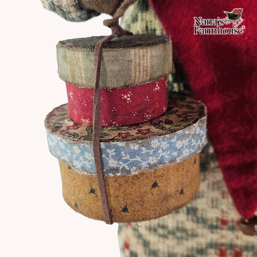 Santa Green & Tan Coverlet Robe with Light Hat Boxes & Tan Pants - 20"