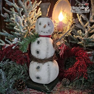 Frosty Snowman Doll with Grape Vine Belt - 18"