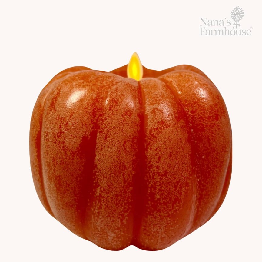 Orange Wax Pumpkin Luminara  - 6.5"