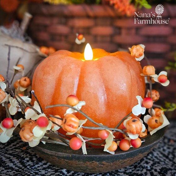 Orange Wax Pumpkin Luminara  - 6.5"