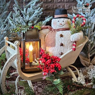 Chesty Snowman Doll with Mini Checked Scarf