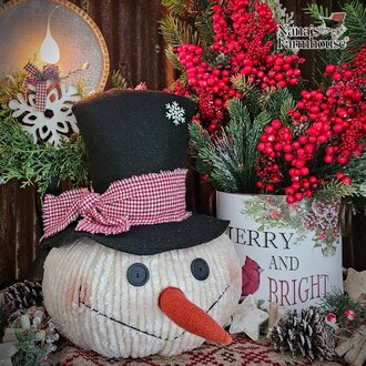 Chenille Big Joe Snowman Head Doll