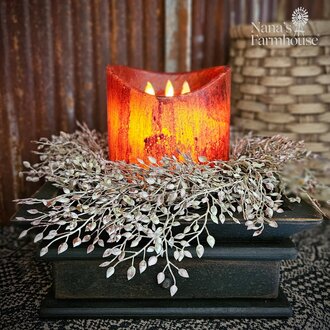 Burgundy Three Wick Timer Pillar Candle - 6"