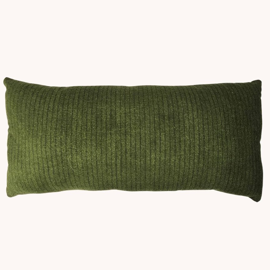 JOY & Wreath Wool Applique Pillow - 17" x 8"