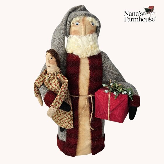 Santa with Doll & Present - 12"