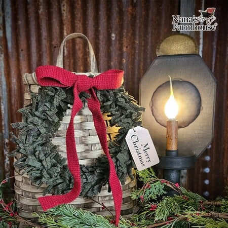 Gallaway Girl Wool Felt Wreath Seeded Strawberry Bow