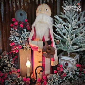 Pencil Santa Holding Taper Holder - 21"