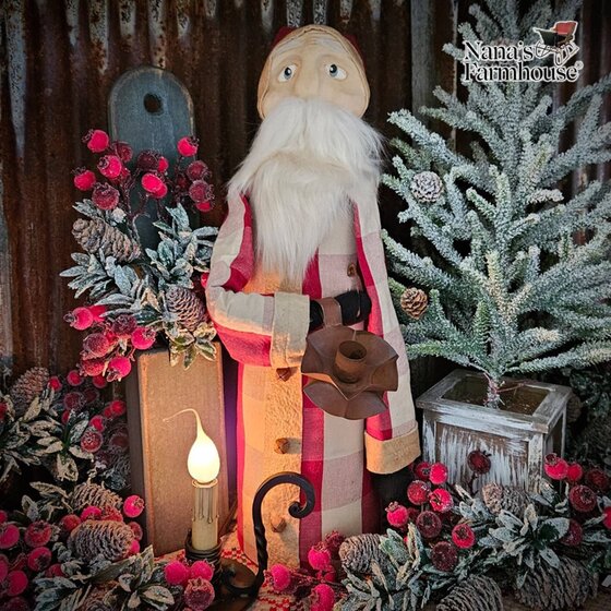 Pencil Santa Holding Taper Holder - 21"