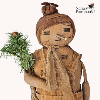 Snowman Doll with Stick Tree - 21"