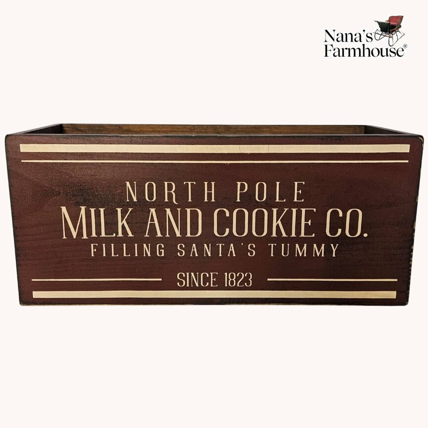 North Pole Milk & Cookies Co. Box Red - 18" x 8"  x 7"