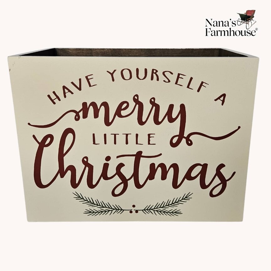 Have Yourself A Merry Christmas Box White - 16" x 12" x 10"