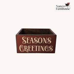 Seasons Greetings Wooden Box - 10" x 8" x 5"