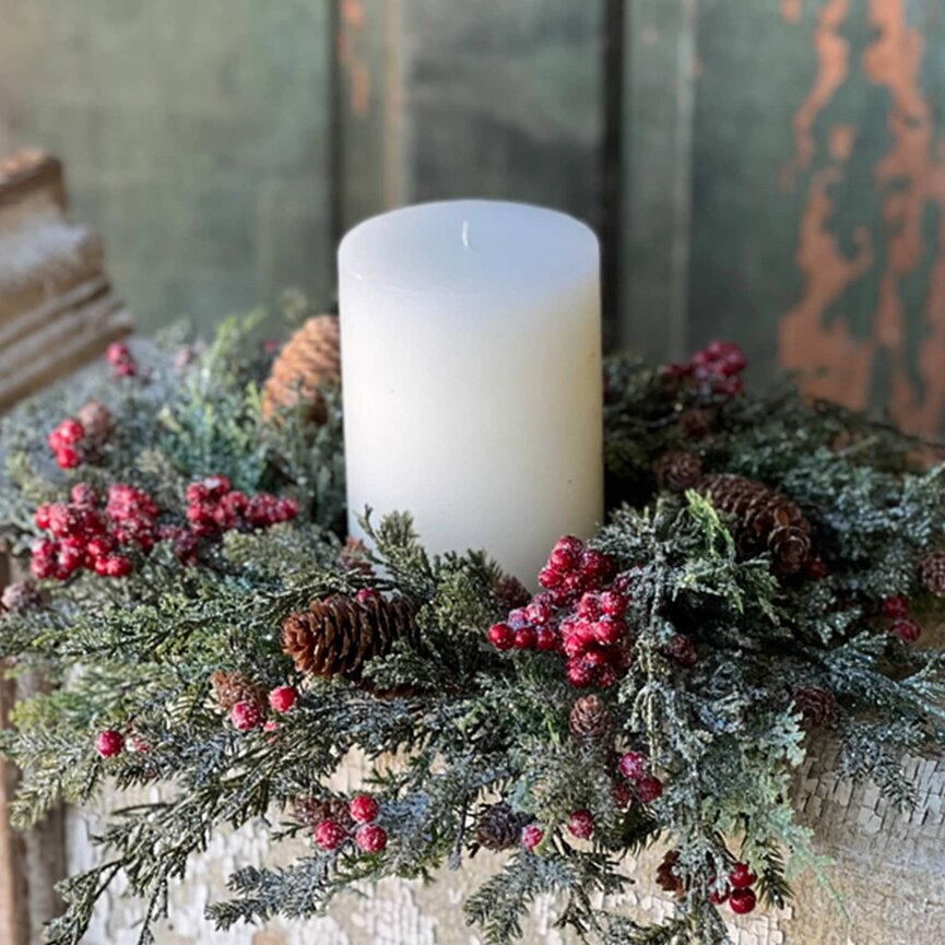 Divinity Berry Cedar Candle Ring - 18" Dia 5.5" Inner