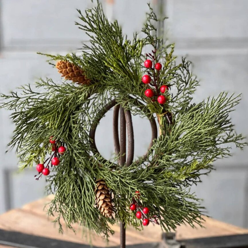 Alpine with Berries Candle Ring - 10"