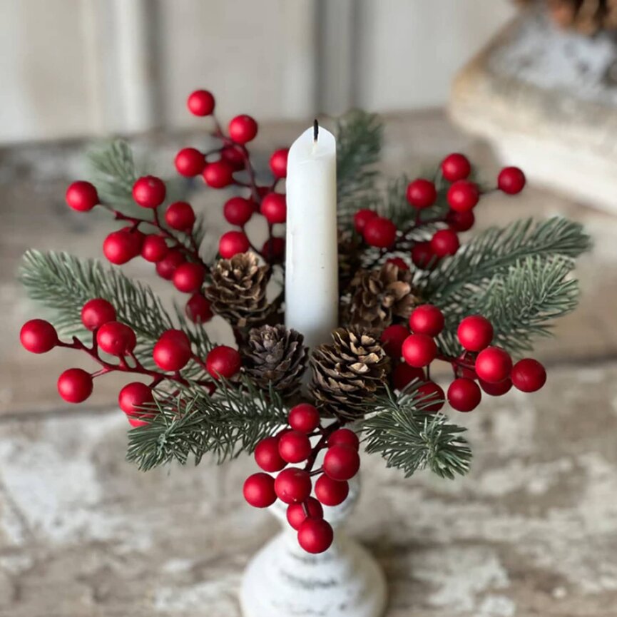 Tundra Berry Candle Ring - 8" Dia 2" Inner