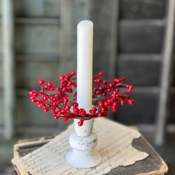 Red Berry Candle Ring - 4" Dia x 1.5" Ctr