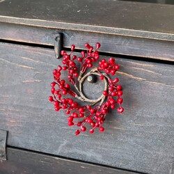 Red Berry Candle Ring - 4" Dia x 1.5" Ctr