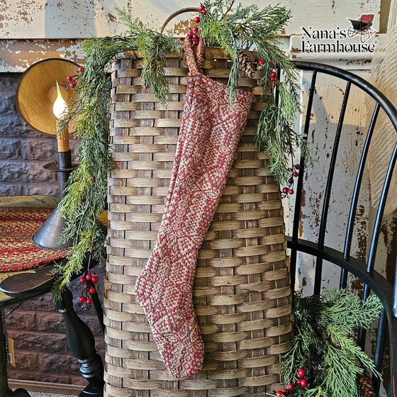 Christmas Coverlet Stocking Green & Red