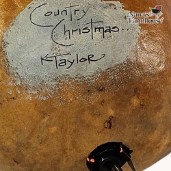 Painted Country Christmas Barn Lighted Martin Gourd - 10" x 7"