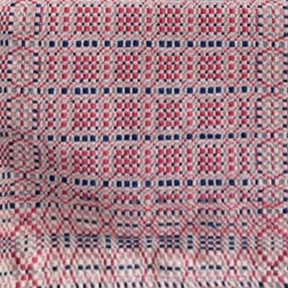 Smithfield Red Blue Tan Table Square - 34"