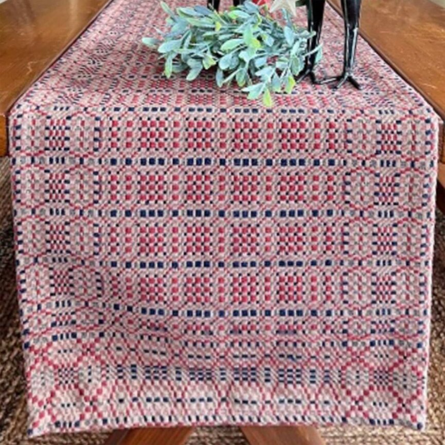 Smithfield Red/Blue/Tan Table Square - 34"