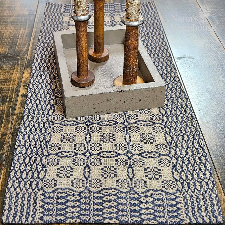 Saratoga Short Runner Navy Tan - 14" x 32"