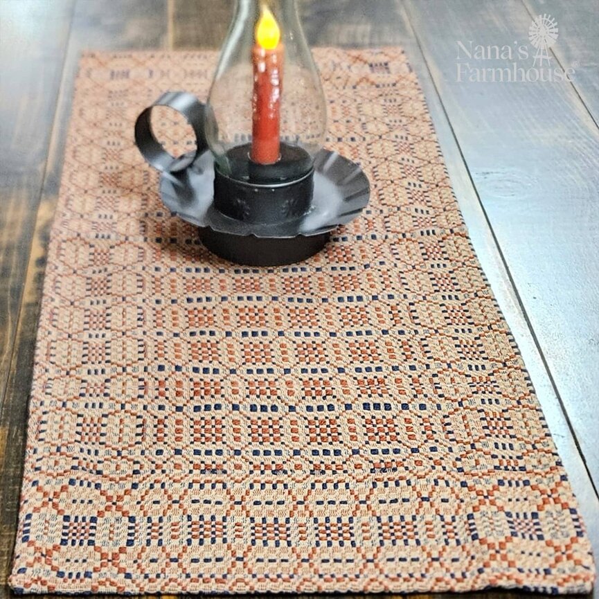 Smithfield Red Blue Tan Short Runner - 14" x 32"