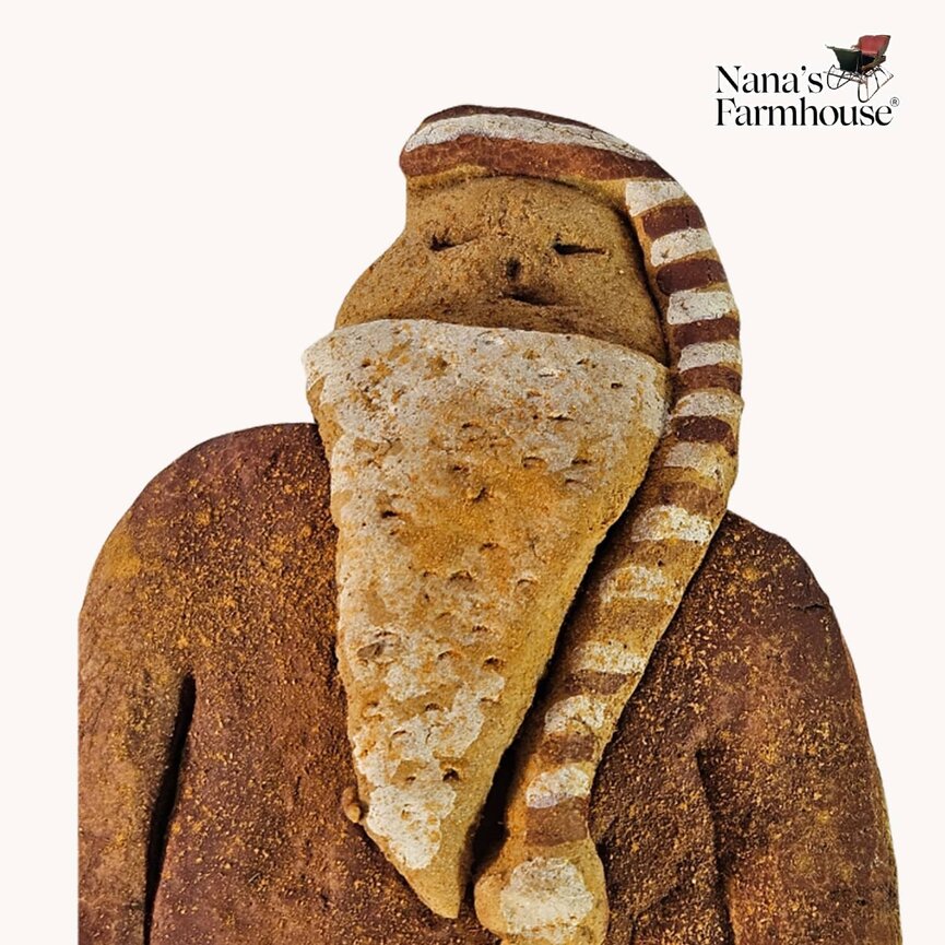 Dough Night Time Santa Long Johns & Two Cookies Handmade - 7.5" x 4.25"