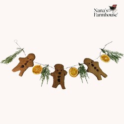 Gingerbread Man & Orange Slice Garland - 27"