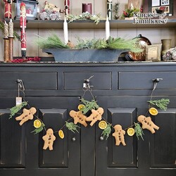 Gingerbread Man & Orange Slice Garland - 27"