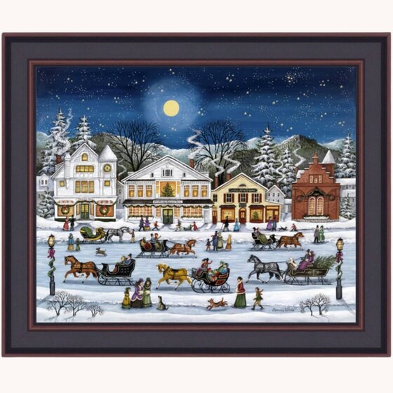 Sleigh Riding In Stockbridge Print by Bonnie White
