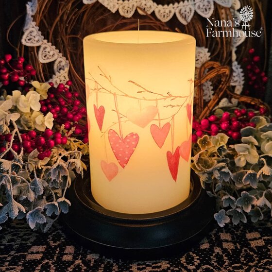 Love Valentine Branch Candle Sleeve - Vanilla
