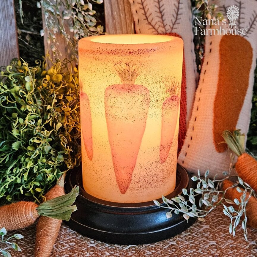 Spring Carrot Cluster Candle Sleeve - Brown Sugar